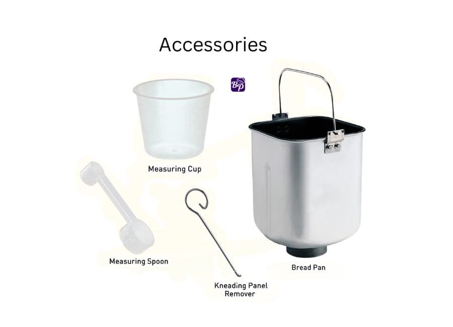 Accessories included with kent atta and bread maker